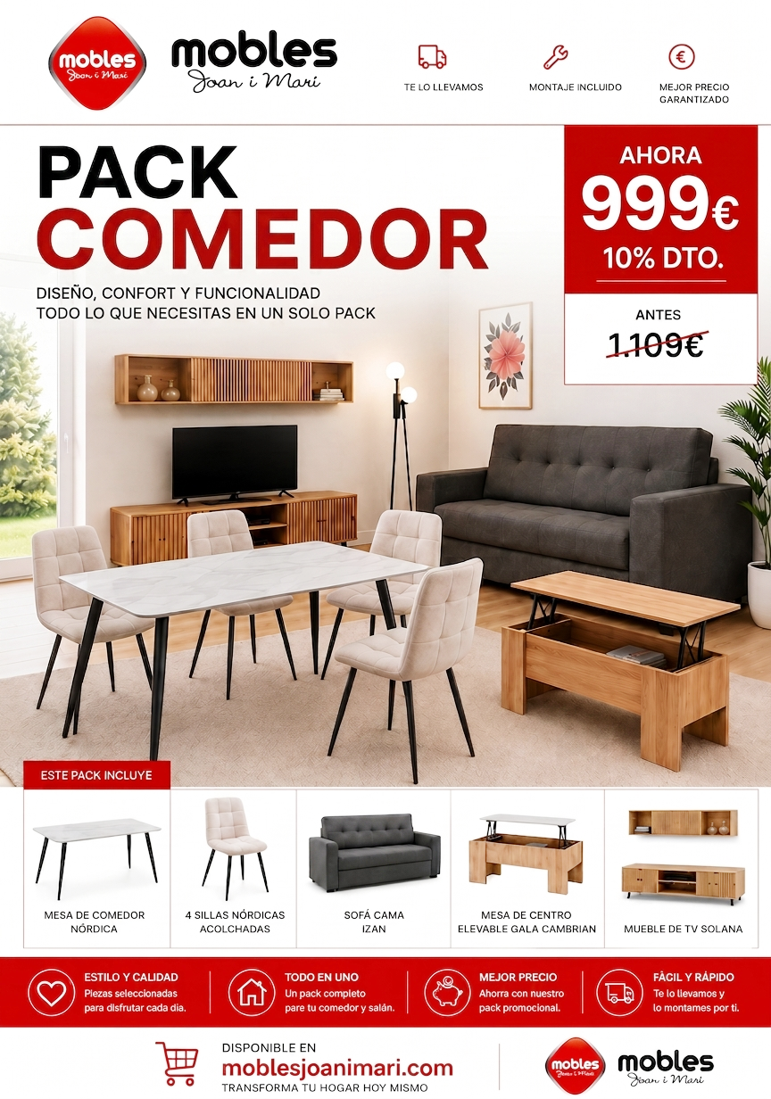 PACK COMEDOR COMPLETO CASTELLANO